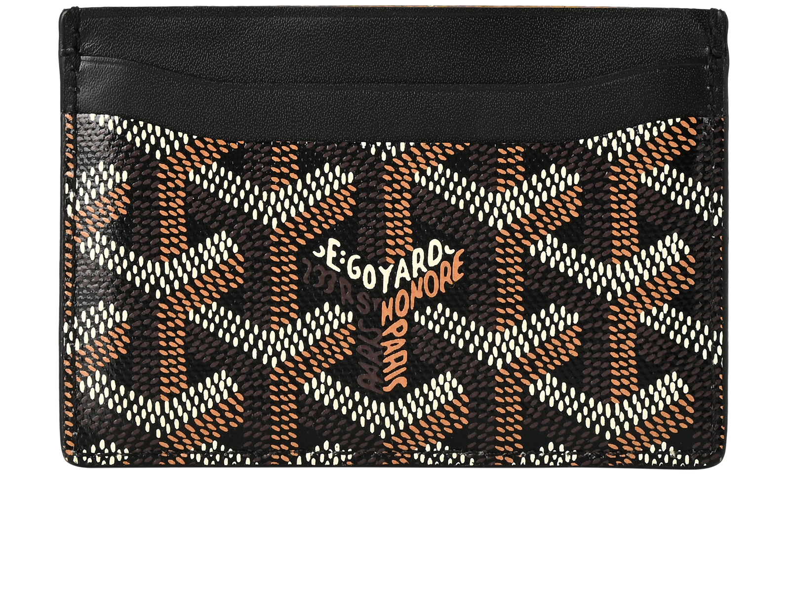 Goyard Card Holder, &pound;375, Accessories, Black/Tan, Canvas/Leather, Back view